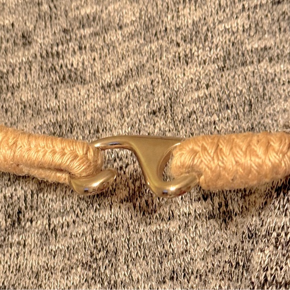 🪸RHEA🪸 LEATHER WOOD BEADS JUTE STRETCH HOOK LOOP VTG BOHO SOUTHWESTERN BELT🏜️ - Picture 8 of 11